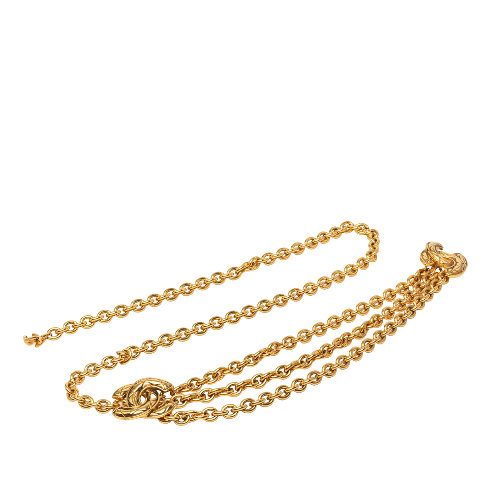 Pre-Loved Chanel Gold Plated Quilted Triple CC Chain Belt